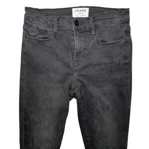FRAME - Le High Skinny Crop Jeans - Black Size 25